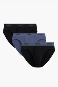Atlantic 3MP-0944 3-pack Majtki slipy, czarny/denim/czarny