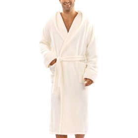 Dkaren 130 z kapturem Nocna szlafrok, ecru