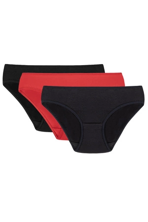 Vivisence 4003 3-pack Majtki figi, czarny/czerwony/granatowy