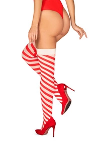 Obsessive Kissmas stockings Wyrób pończoszniczy pończochy do pasa, czerwony