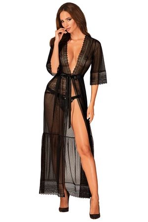 Obsessive Estiqua peignoir Nocna peniuar, czarny