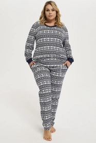 Italian Fashion Alaska dł.r. dł.sp. Nocna piżama, druk/granat