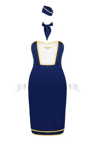 Obsessive Stewardess uniform Nocna sexy kostium, granatowy