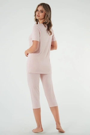 Italian Fashion Puntini kr.r. sp.3/4 Nocna piżama, druk/pudrowy róż