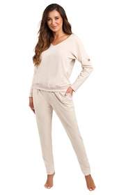 Italian Fashion Karina dł.r. dł.sp. Dres homewear, beżowy