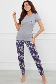 Italian Fashion Pulia kr.r. dł.sp. Nocna piżama, melanż/druk