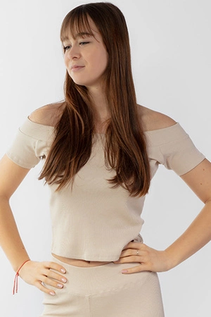 Dkaren Bayo-Kpl Komplet legginsy + bluzka, beż