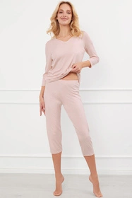 Italian Fashion Puntini r.3/4 sp.3/4 Nocna piżama, druk/róż pudrowy