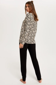 Italian Fashion Abisynia dł.r. dł.sp. Nocna piżama, druk/czarny