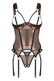 Obsessive Soranna corset & crotchless thong Gorset sexy, black