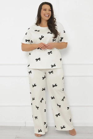 Italian Fashion Figaro kr.r. dł.sp. Nocna piżama, druk/biały