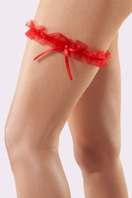 Julimex PW-02 Oddessa Plus Size Wyrób pończoszniczy podwiązka, czerwony