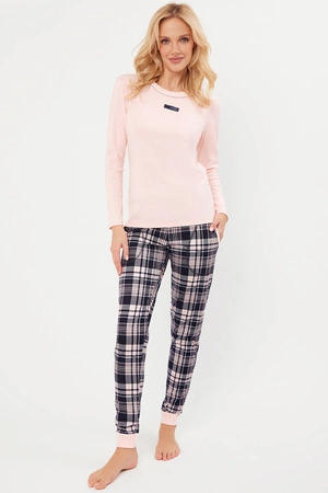 Italian Fashion Dona dł.r. dł.sp. Nocna piżama, łosoś/druk