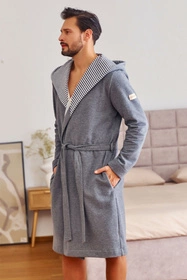 Doctor Nap SMW.7230 Nocna szlafrok, dark grey