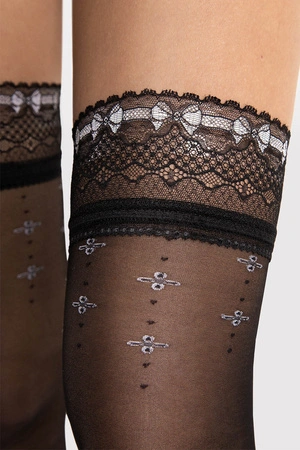 Fiore Reveil 20 DEN O4102 Wyrób pończoszniczy pończochy samonośne, black