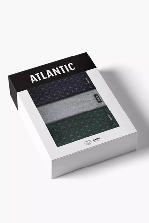Atlantic 3MP-205 3-pack Majtki slipy, granat/szary/ciemnozielony
