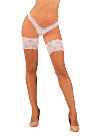 Obsessive Heavenlly stockings Wyrób pończoszniczy pończochy samonośne, biały