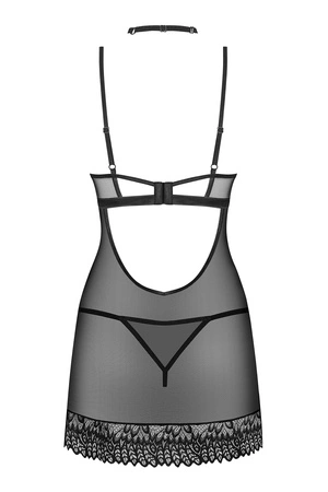 Obsessive Donarella chemise Nocna komplet koszulka + stringi, black