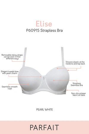 Parfait P60915 Elise Biustonosz bardotka, Pearl White