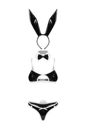 Obsessive Night Bunny 4-pcs costume Nocna sexy kostium, black