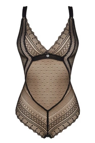 Obsessive Estiqua teddy Body sexy, czarny