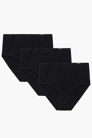 Atlantic 3BLP-604 3-pack Majtki wysokie figi, czarny