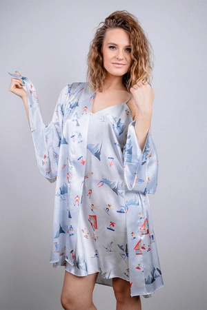 Dkaren DK-HK-015 Nocna koszulka, biały-wzór