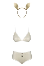 Obsessive Neo Goldes Nocna sexy kostium, biało-złoty