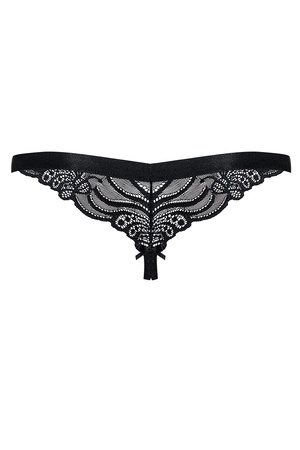 Obsessive 828-THC-1 Majtki stringi otwarte, czarny