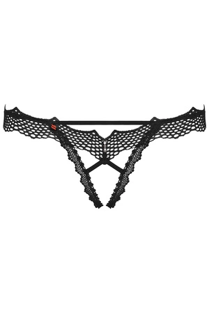 Obsessive Bravelle crotchless thong Majtki stringi otwarte, czarny
