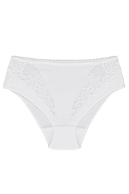 Wol-Bar Eco-Ga Majtki wysokie figi, biały