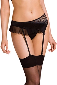 Casmir Kitasana set Nocna komplet biustonosz + stringi + pas do pończoch, black