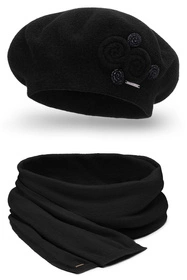 Vivisence 7037Kmpl Komplet beret+szalik, czarny