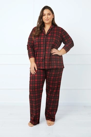 Italian Fashion Nicola dł.r. dł.sp. Nocna piżama, druk/czerwony