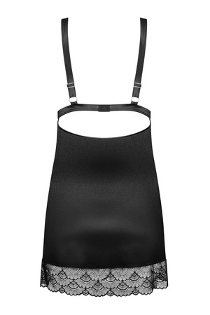 Obsessive Eloissa chemise Nocna komplet koszulka + stringi, czarny