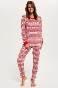 Italian Fashion Alaska dł.r. dł.sp. Nocna piżama, druk/czerwony
