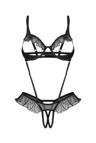 Obsessive Carrola crotchless teddy Body sexy, black