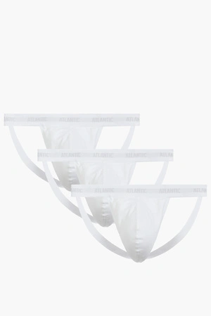 Atlantic 3BMP-1571 Jockstrap 3-pack Majtki slipy otwarte, biały