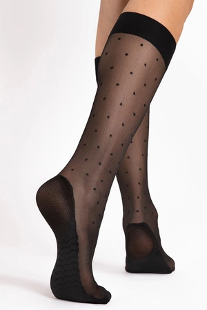 Fiore Dots Massage 20 DEN M2106 Wyrób pończoszniczy podkolanówki, black