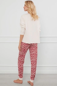 Italian Fashion Evora dł.r. dł.sp. Nocna piżama, ecru/druk