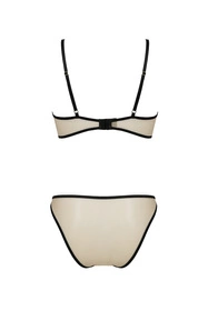 Passion Lorina set Nocna komplet biustonosz + stringi, beige