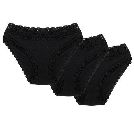 Wol-Bar Soft Lovely 3-pak Majtki figi, czarny