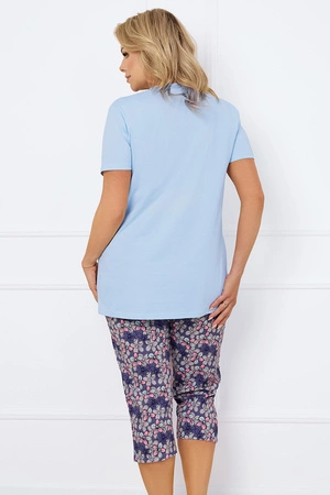 Italian Fashion Carbonia kr.r. sp.3/4 Nocna piżama, niebieski/druk