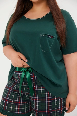 Italian Fashion Foggia kr.r. kr.sp. Nocna piżama, zielony/druk