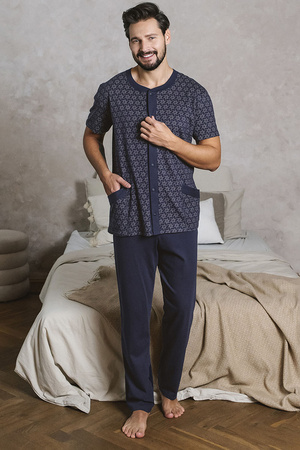 Italian Fashion Ricardo kr.r. d�.sp. Nocna pi�ama, druk/granat