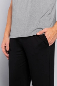 Italian Fashion Dallas kr.r. dł.sp. Nocna piżama, melanż-czarny