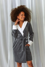 Doctor Nap SDB.7059 Nocna szlafrok, dark grey