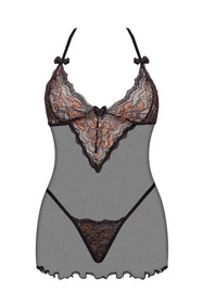 Beauty Night Goldie chemise BN6707 Nocna komplet koszulka + stringi, black
