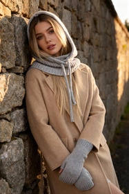 Vivisence 70110 Nakrycie głowy kaptur, jasny szary