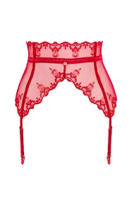 Obsessive Lonesia garter belt Pas do pończoch wysoki, czerwony